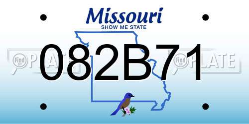 082B71 Missouri License Plate