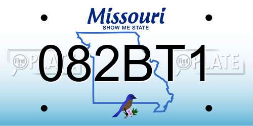 082BT1 Missouri License Plate