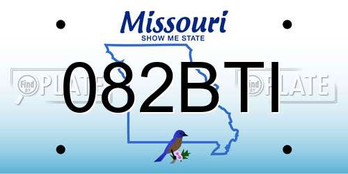 082BTI Missouri License Plate