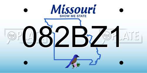 082BZ1 Missouri License Plate