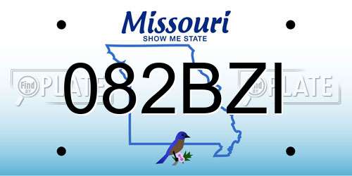 082BZI Missouri License Plate