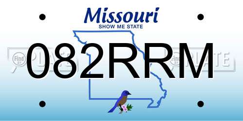082RRM Missouri License Plate