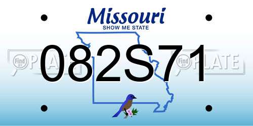 082S71 Missouri License Plate