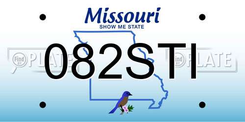 082STI Missouri License Plate