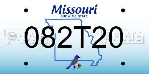 082T20 Missouri License Plate