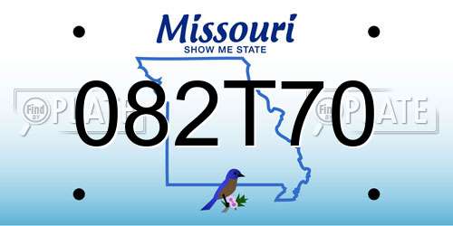 082T70 Missouri License Plate