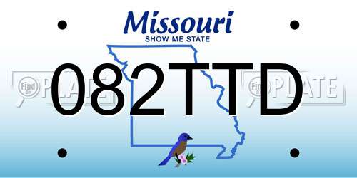 082TTD Missouri License Plate