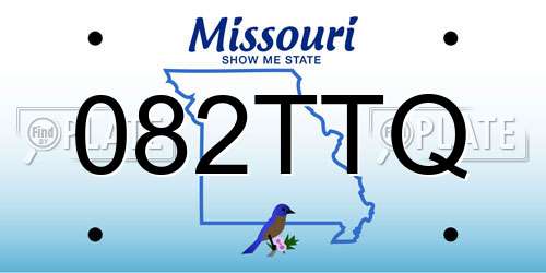 082TTQ Missouri License Plate