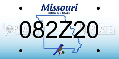 082Z20 Missouri License Plate