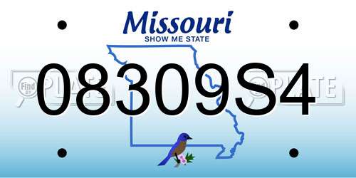 08309S4 Missouri License Plate