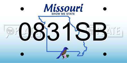 0831SB Missouri License Plate