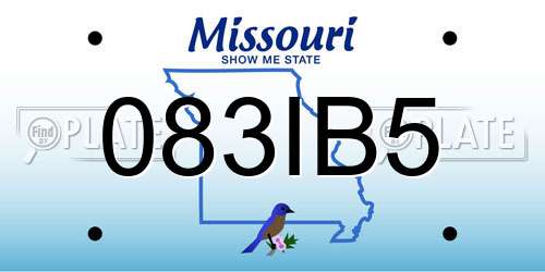 083IB5 Missouri License Plate