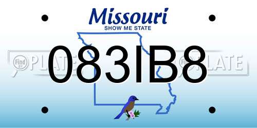 083IB8 Missouri License Plate
