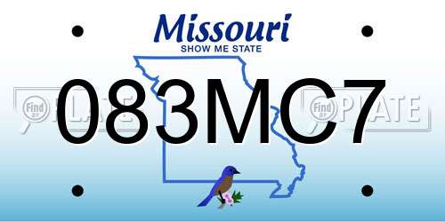 083MC7 Missouri License Plate