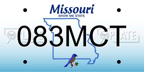 083MCT Missouri License Plate