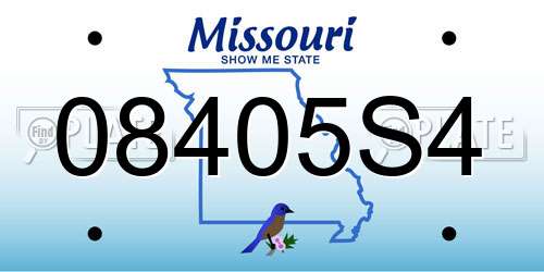 08405S4 Missouri License Plate