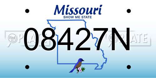 08427N Missouri License Plate