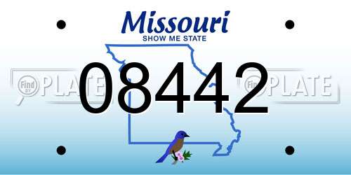 08442 Missouri License Plate