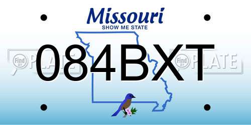084BXT Missouri License Plate