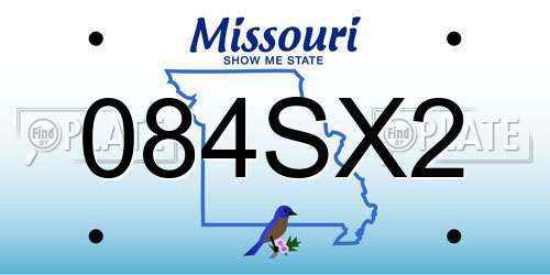 084SX2 Missouri License Plate