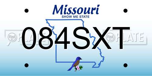 084SXT Missouri License Plate