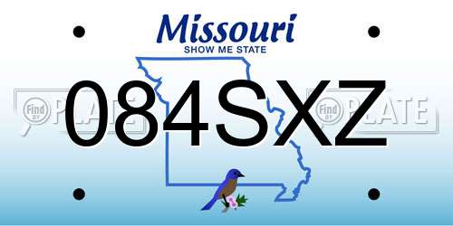 084SXZ Missouri License Plate