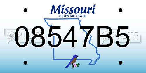 08547B5 Missouri License Plate