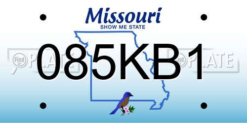 085KB1 Missouri License Plate