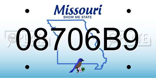 08706B9 Missouri License Plate