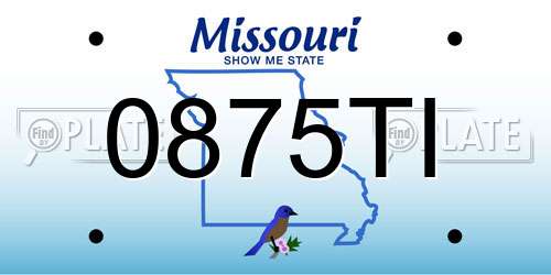 0875TI Missouri License Plate