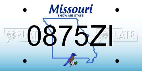 0875ZI Missouri License Plate