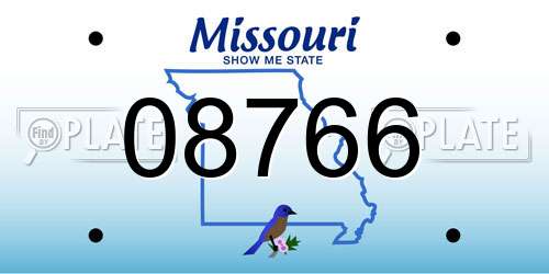 08766 Missouri License Plate