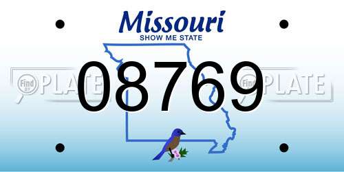 08769 Missouri License Plate