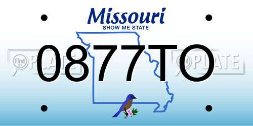 0877TO Missouri License Plate