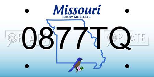 0877TQ Missouri License Plate