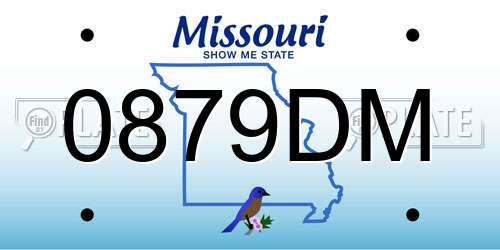 0879DM Missouri License Plate