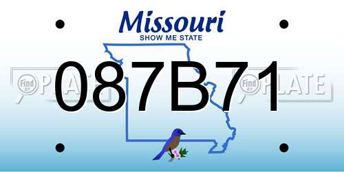 087B71 Missouri License Plate
