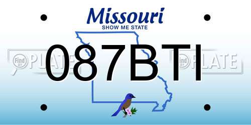 087BTI Missouri License Plate