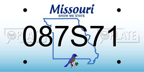 087S71 Missouri License Plate