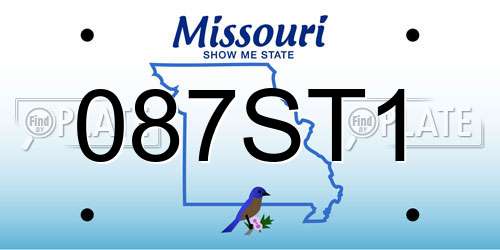 087ST1 Missouri License Plate