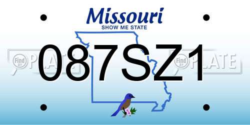 087SZ1 Missouri License Plate