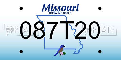 087T20 Missouri License Plate
