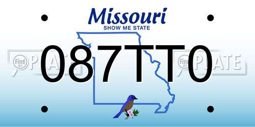 087TT0 Missouri License Plate