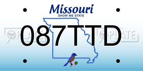 087TTD Missouri License Plate