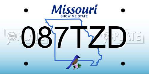 087TZD Missouri License Plate