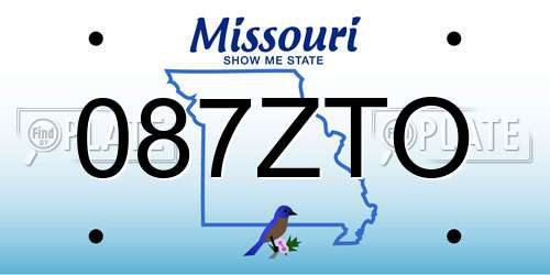 087ZTO Missouri License Plate