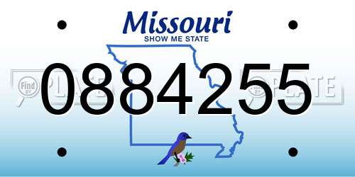 0884255 Missouri License Plate