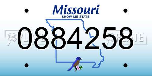 0884258 Missouri License Plate