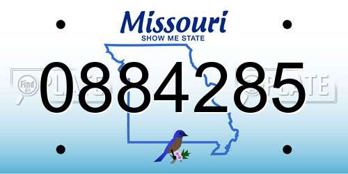 0884285 Missouri License Plate