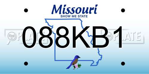 088KB1 Missouri License Plate